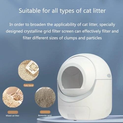 New White Automatic Cat Litter Box Large Electric Intelligent Cleaning Cat Toilet Anti-splashing Mute And Safe