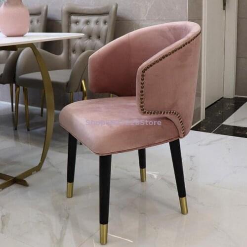 American Solid Wood Dining Chair Household Luxury Modern Cloth Chair Back Chair Toilet Desk Chair Commercial Beauty Chair