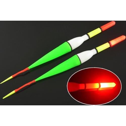 MNFT Wholesale 20Pcs/Lot Electroni Float Fishing Buoy Bright Into The Water Fishing Plastic Floats Bobber With Battery LED Light