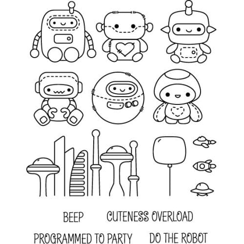 Robot Plushies Transparent Clear Silicone Stamp/Seal for DIY scrapbooking/photo album Decorative clear stamp A244