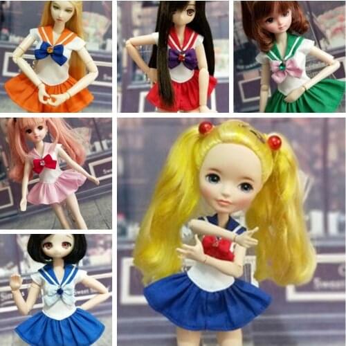 Handmade 1PCS Janpanese Unifom Cute Bowknot Salior Suit Skirt for Blyth Azone Licca 1/6 Dolls Accessories