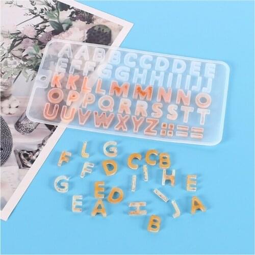 Crystal Epoxy Resin Mold DIY Crafts Jewelry Pendant Casting Supplies Alphabet Letters Number Symbol Ornament Keychain Mould M2EA