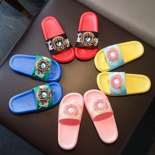 Cartoon Donut Cute Sandals For Boys Girls New Summer Kids Beach Shoes Baby Toddler Soft Indoor Bedroom Slippers Children Sandals