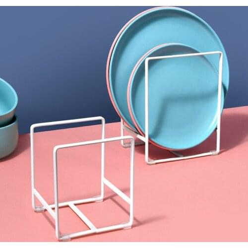 Nordic Ivory White Iron Drain Rack Kitchen Floor Plate Rack Simple Home Tableware Organizer Storage Rack