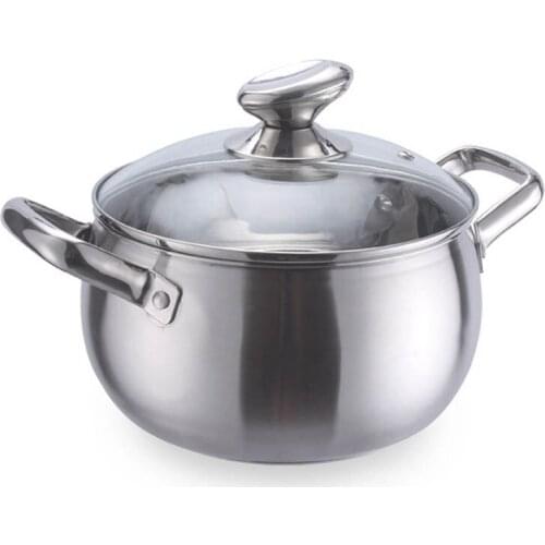 Thick Stainless Steel Pearl Soup Pot Tube Ear Double Handle Soup Pot Induction Cooker Stainless Steel Kitchen Pot Set