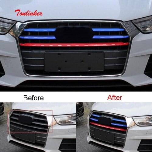 Tonlinker Cover sticker For AUDI Q3 2016-19 Car Styling 5 PCS ABS Exterior 3 colors Racing grills Decoration Cover case sticker