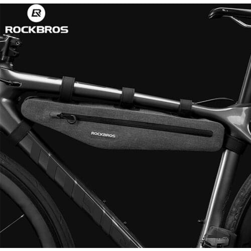 ROCKBROS Full Waterproof Bike Bag Front Tube Triangle Lengthed Double Zipper Scratch-resistant Bicycle Bag Bike Accessories