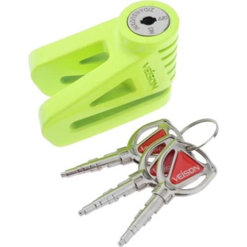 Heavy Duty Motorcycle Disc Brake Lock, Anti-Theft Wheel Padlock for Motorcycles Scooter Moped Motorbike (Green)