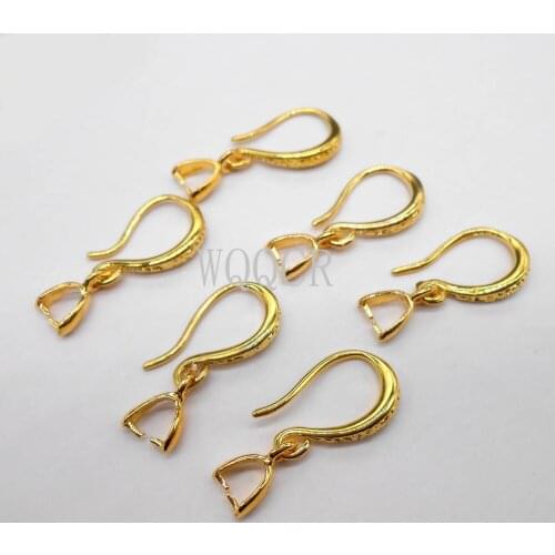 Boutique 18 K Gold Jewelry Accessories DIY Smooth Surface Hook Earrings Components for Women Jewelry Making Supplies 50 PCS