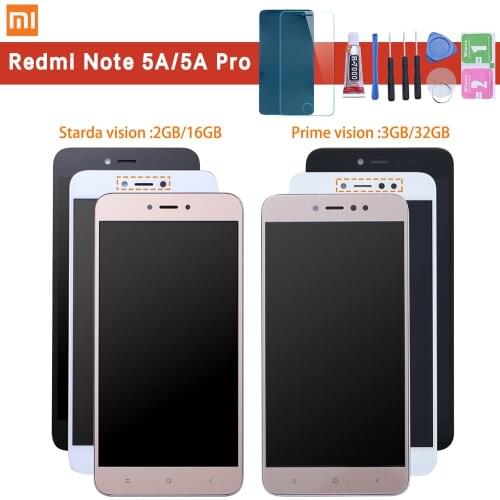 Xiaomi Redmi Note 5A LCD Display Touch Screen Digitizer Assembly+frame Replacement For xiaomi NotE 5a prime/pro Y1 Y1 lite