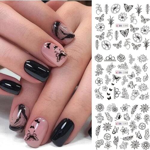 12 Designs Nail Stickers Set Mixed Floral Geometric Sexy Girl Nail Art Water Transfer Decals Tattoos Sliders Manicure