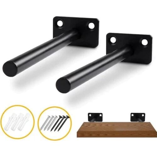 2pcs round concealed Floating Shelf Brackets Heavy Support Adjustable Wall Mounted Bench Table Shelf Bracket Furniture Hardware