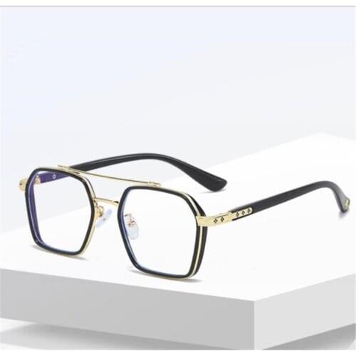 2021 new metal frame Retro anti-blue glasses Can be used as myopia frames