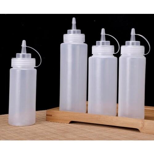 240ml/500ml Squeeze Condiment Bottles With Cap Ketchup Mustard Sauces Olive Oil Bottle Cake Decorating Tools Kitchen Accessories
