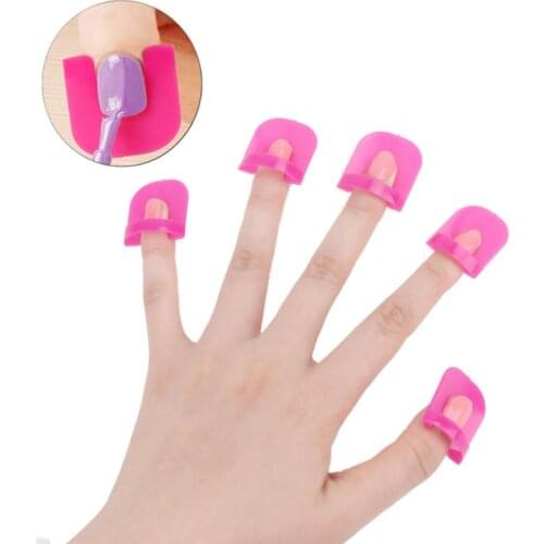 26PCS Professional French Nail Art Manicure Stickers Tips Finger Cover Polish Shield Protector Plastic Case Salon Tools Set