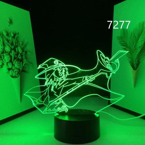 Anime Figure 3D Light Female Magician LED Lamp for Bedroom Decoration Girls Birthday Gifts Nightlight Acrylic Manga Table Lamp