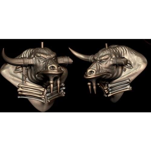 3d model relief for cnc in STL file format Bull head