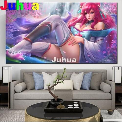 2021 New Diamond Painting Anime woman flower girl Full Square/Round Diamond Embroidery Handicraft Childrens Diamond Mosaic Sale