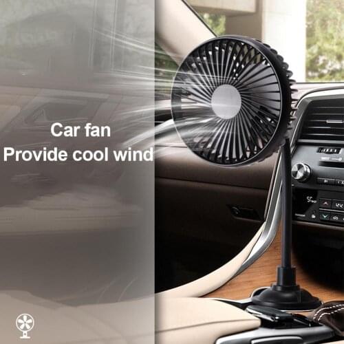 Car Fan Automobile Vehicle Fan Snap-in USB Powered 3-Speed Fan 360 Degree Rotation Air Circulation Fan For Vent Home Office