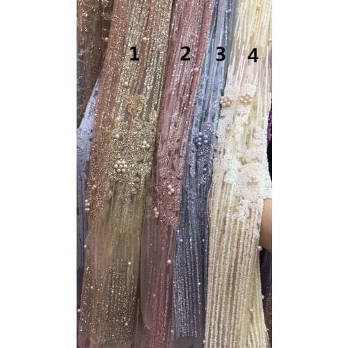 Sparkly SYJ-51515 with glued glitters sequins African lace fabric glitter shinny for party or wedding