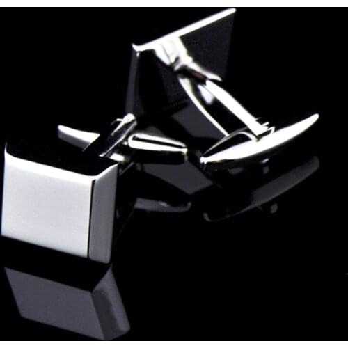 JHSL Brand Unique Silver Color Laser Metal Men Blanks Cufflinks for Shirt Party Gift Fashion Jewelry