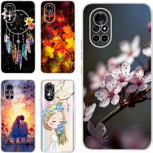 Colorful Flower Phone Case For Huawei Nova 8 5G Soft Slim Back Cover For Huawei Nova 8 Pro 5G Nova8 Pro Case Coque Fundas Bumper