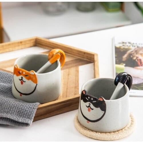 Kids Animal Funny Mug Gift Aesthetic Hand Painted Milk Animal Mug Nordic Pet Coffee Modern Porcelain Tazas Drinkware BY50MU