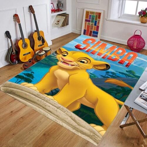 Baby Play Mat 80X160CM Anti Slip Mat Simba The Lion King Anime Printed Pattern Carpet Rug for Bathroom Children Floor Pads