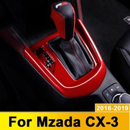 For Mazda CX3 CX-3 2016 2017 2018 2019 Car Gear Shift Box Panel Cover Sticker Trim Strips Garnish Decoration Protection Styling