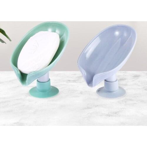 Drain Soap Box Two-color Optional Leaf-shaped Soap Box Dish-shaped Storage Tray Household Bathroom Products Bathroom Gadgets