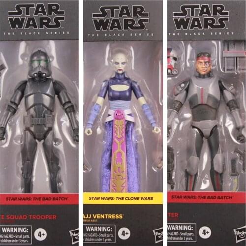 Star Wars The Bad Batch Hunter Elite Squad Trooper The Clone Wars Asajj Ventress 6" Action Figure Original Black Serie Toys Doll