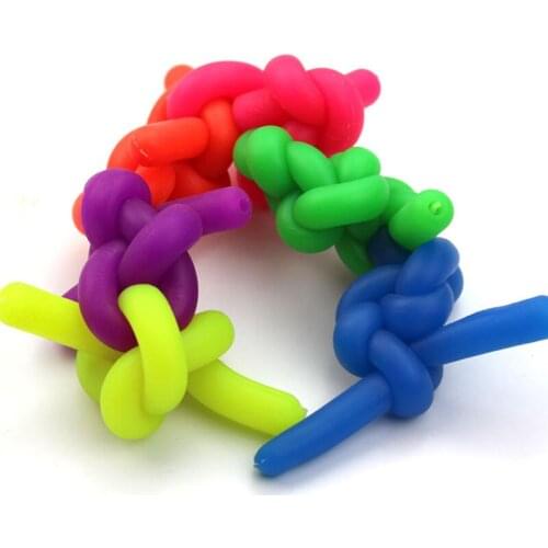 6pcs/pack Colorful Stretchy String Fidget Noodle Autism/ADHD/Anxiety TPR Squeeze Fidget Fiddle Sensory Toy For Adults Children