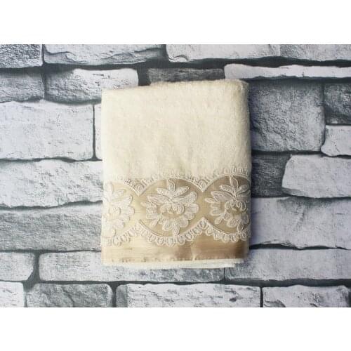 Land Of dowry Cloud Embroidered Dowries Towel Cream
