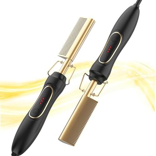 Multifunction Dry Wet Hair Use Straightening Comb Flat Irons Hair Straightener Brush Hot Heating Curling Iron Styler Hair Curler