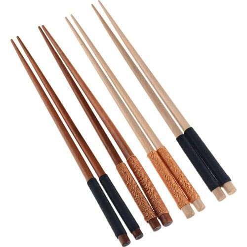 Handmade Natural Wooden Chopsticks Set Value Gift Natural Retro Household Tableware Chinese Long Chopsticks Portable Sushi Chops
