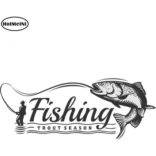 HotMeiNi 13cm x 5.1cm Car Stickers 3D DIY Deacls Fishing Pattern Vinyl Car Warp for Car Body Windshield Air Conditioner