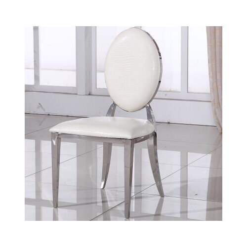 Stainless steel flannelette dining chair leather chair furniture metal hotel dining chair