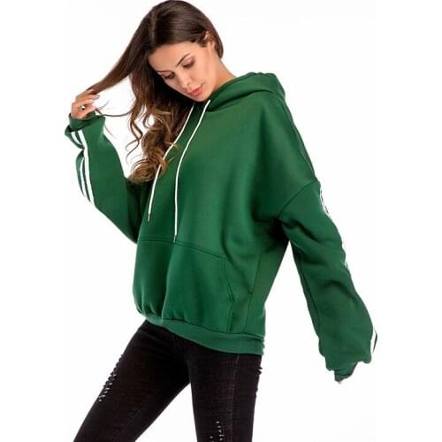 Fall New Womens Hooded Sweatshirt Solid Color Simple Long-sleeved Fashion Loose Thick Sweatshirt Oversized Wn