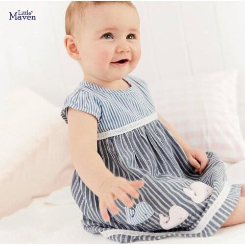 Frocks for Girls 2021 Summer Baby Girl Clothes Toddler Casual Cotton Blue Striped Sleeveless Bunny Dresses for Kids 2-7 Years