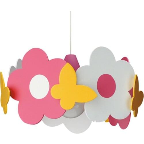 Flower Pendant Lights Lovely Girl Wood Pendant Lamp For Kids Children Living Room Bedroom Lighting Fixtures Suspension PL280