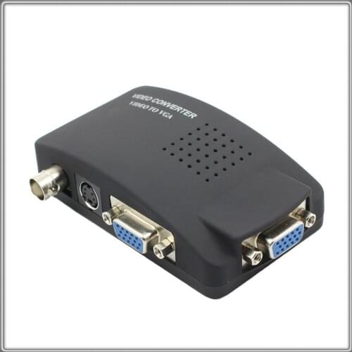 High Resolution BNC To VGA Converter Video S-Video Adapter Cable CRT/LCD Monitor Digital Switch Box For CCTV Camera DVD DVR PC