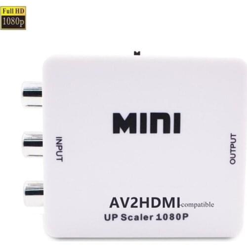 RCA to HDMI 720P 1080P Up Scaler AV2HDMI Mini AV to HDMI Signal Converter Adapter for TV,VHS VCR,DVD Records,+USB Cable+Gift Box