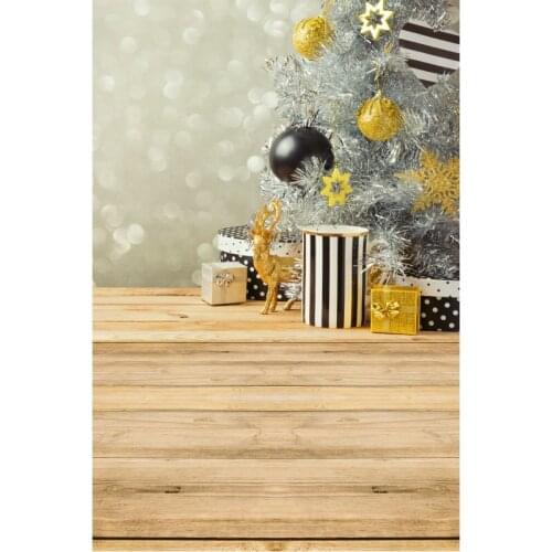 Christmas Home Party Decor Backdrop Balloon Gift Box Christmas Tree Banner Wooden Board Background Decorate the Festive Mood