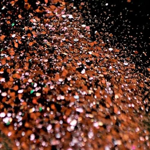 Mixed Coffee Brown Nail Glitter Tips Hexagon Powder Sequins Shiny Nail Glitter Powder for Nail Art Decoration