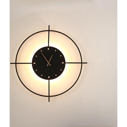 11W LED Wall Lamp Acrylic Mute Clock Sconce Lamp Background Wall Decoration Lamp Living Room Bra Bedroom Hotel Bar Aisle Light