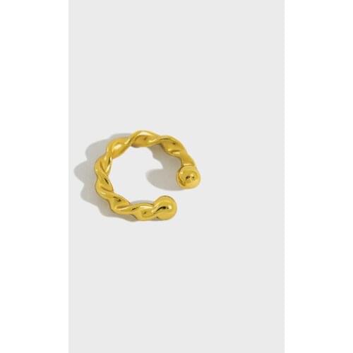 1pair 9.5mm Authentic 925 Sterling silver Mobius white/golds Twisted Roped Weave Clip earrings jEWELRY (No pierced) TLE572