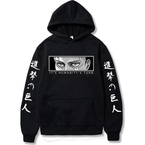 Harajuku Hoodie Attack on Titan Eyes Printed Long Sleeve Casual Men/women Sweatshirt Hoodies Anime Hoodie Tops men clothing