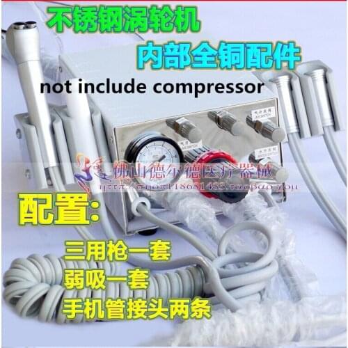 High Quality Dental portable unit 2 pcs handpiece tubing + syringe +saliva ejector with 600 ml water bottle