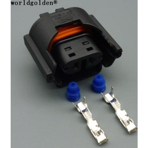 Worldgolden 2pin 3.5mm Series 3D0941165A Waterproof Wiring Harness Connector 3D0 941 165A For VW Audi Passat Fog Plug