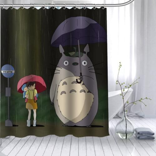 My Neighbor Totoro Pattern Shower Curtain 3D Cartoon Waterproof Bathroom Curtain Polyester Fabric For Kids Bath Decor sets